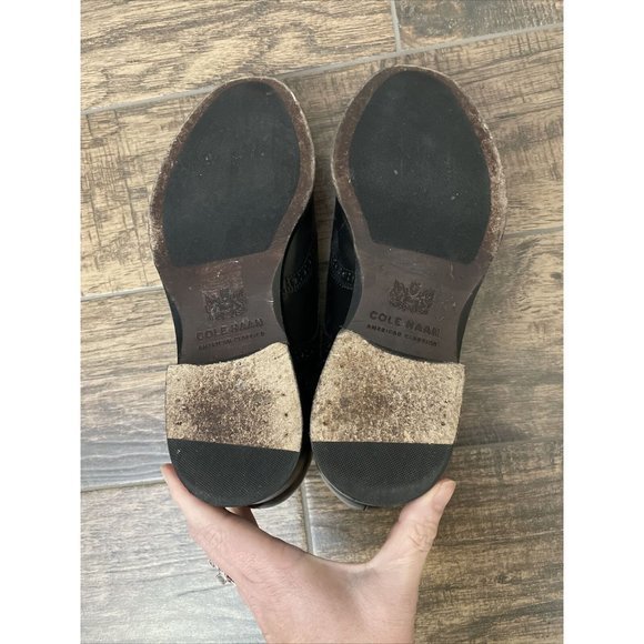 Cole Haan Gramercy Derby Wigtip Ox shoes 8D Old Money C29552 Black Grand 360 - Picture 6 of 12